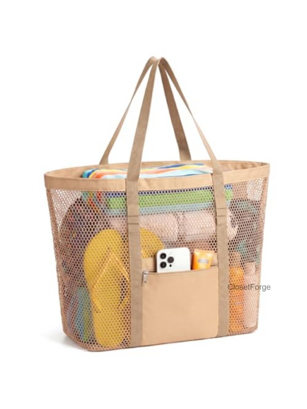 Mesh Beach Bag Tote for Women Travel Swimming Pool Lightweight